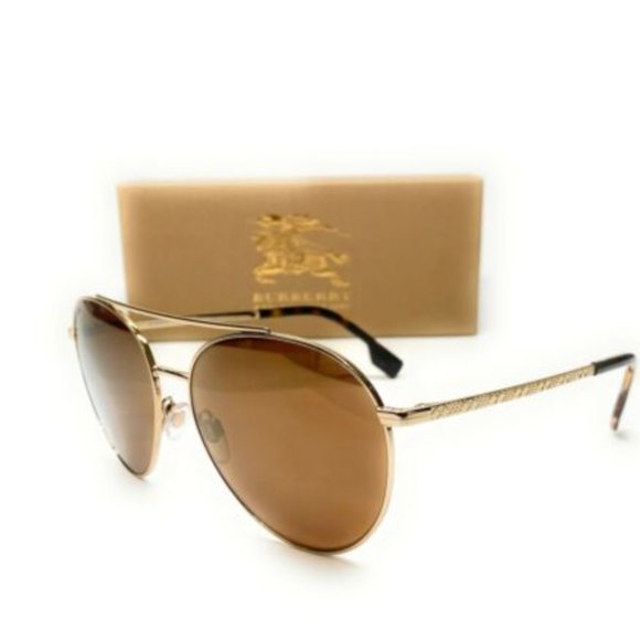 Burberry Women's Pale Gold and Brown Sunglasses!
